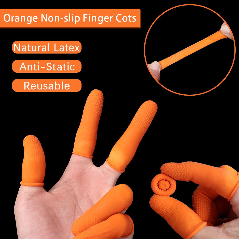 Nail Art Natural - ถุงมือยางธรรมชาติสำหรับคลุมนิ้วใช้ซ้ำได้100ชิ้นถุงมือยางกันลื่นปลายนิ้วรองเท้านวมต่อยมวยอุปกรณ์ทำสีเล็บ