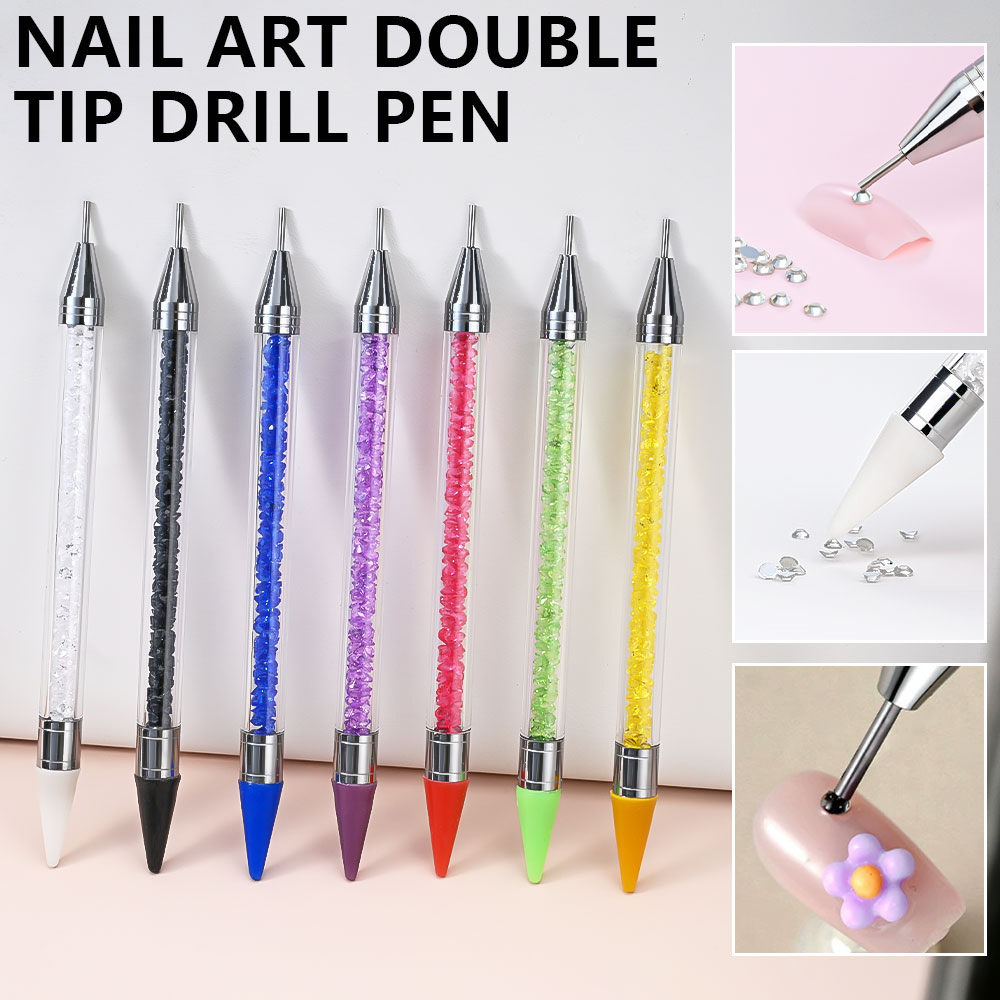 Rhinestone Nail Gem - 1 PC Dual หัวเจาะปากกาอะคริลิคคริสตัลลูกปัด Rhinestone อัญมณี