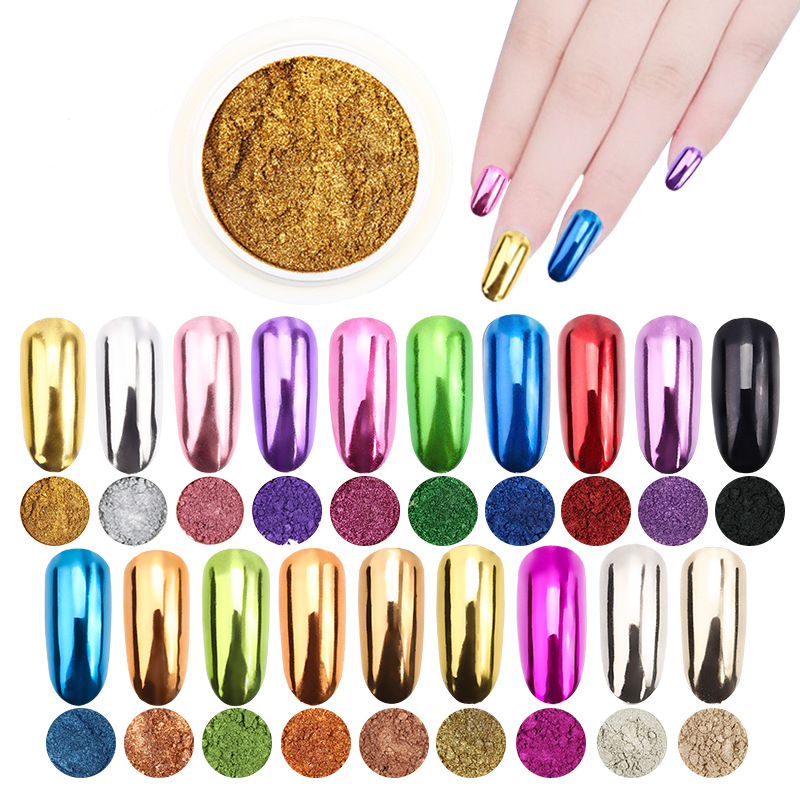 Nail Glitter Chrome - 1Pc 19สีเล็บ Glitter Mirror Powder Chrome