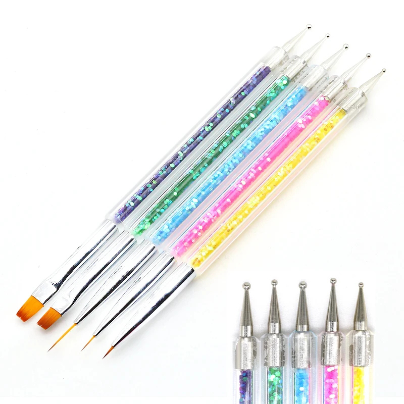 Rhinestone Nail Gem - ชุดปากกาแต่งเล็บ 5 ชิ้น สำหรับวาดลาย จุดประดับ อุปกรณ์แต่งเล็บ