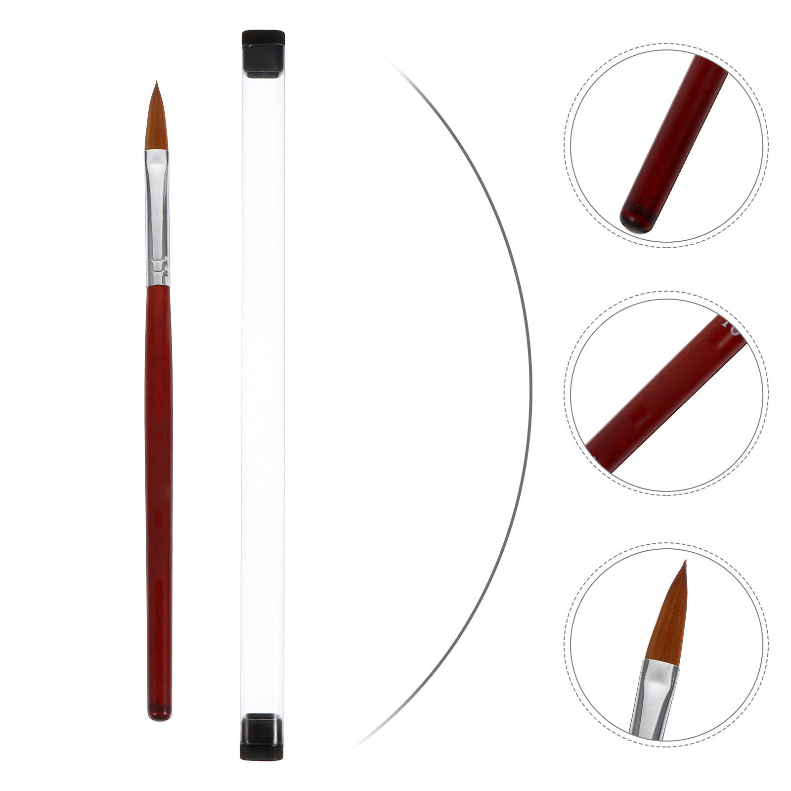 Nail Art Natural - แปรงเพ้นท์เล็บตามหลักสรีรศาสตร์สำหรับมืออาชีพ ใช้สำหรับตกแต่งเล็บ วาดลวดลายบนเล็บอะคริลิกธรรมชาติ เล็บปลอม ทำเองที่บ้านหรือร้านทำเล็บ