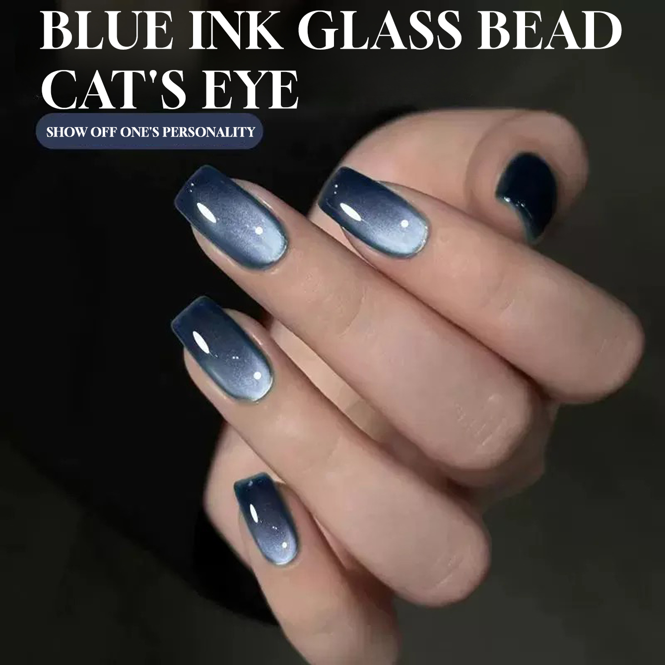 Nail Art Chrome - MIANEL 10ML 2026 ยาทาเล็บเจลสีน้ำเงินแบบใหม่ ประกายวิบวับ พร้อมลูกปัดแก้ว