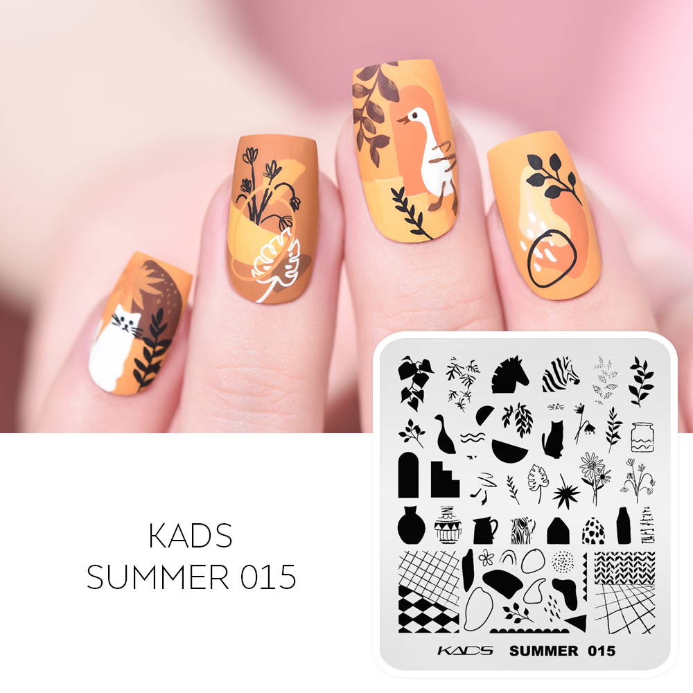 Nail Art Zebra - KADS ฤดูร้อน015เล็บแผ่นแจกันดอกไม้ใบ Cat Zebra ปั๊มเครื่องมือภาพสัตว์แสตมป์แม่แบบลายฉลุเล็บ