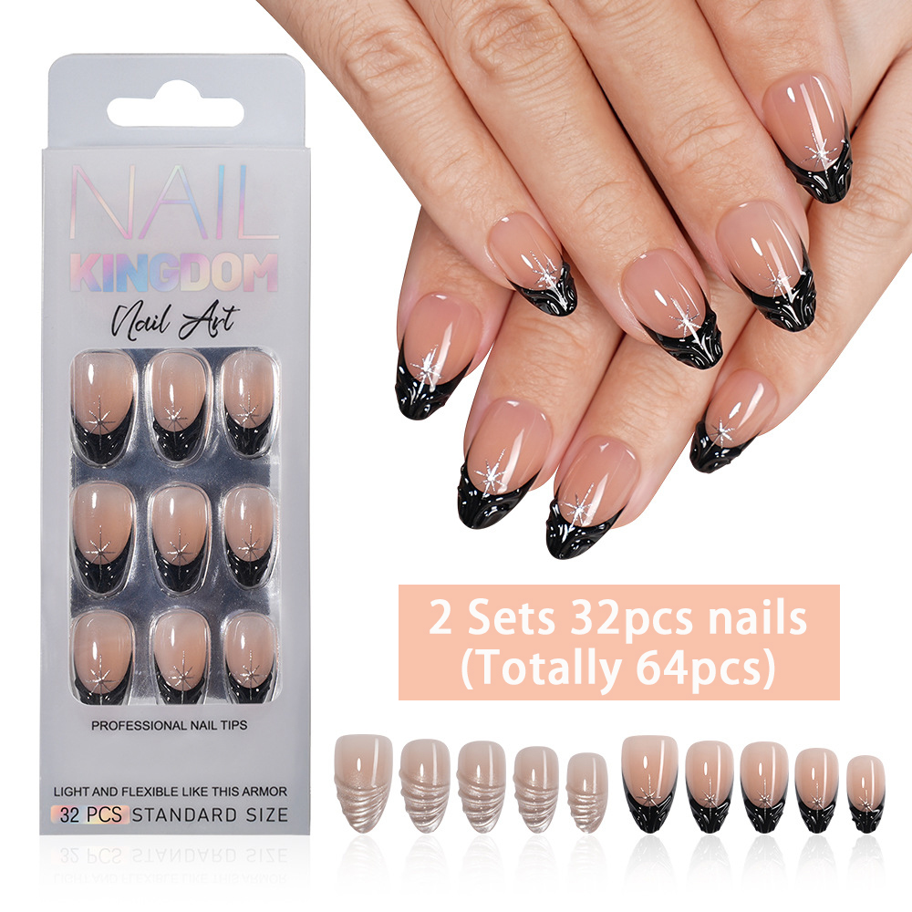Nail Art Full Cat Eye - VITAGWX ชุดเล็บปลอมแบบกดติด 64 ชิ้น 2 ชุด