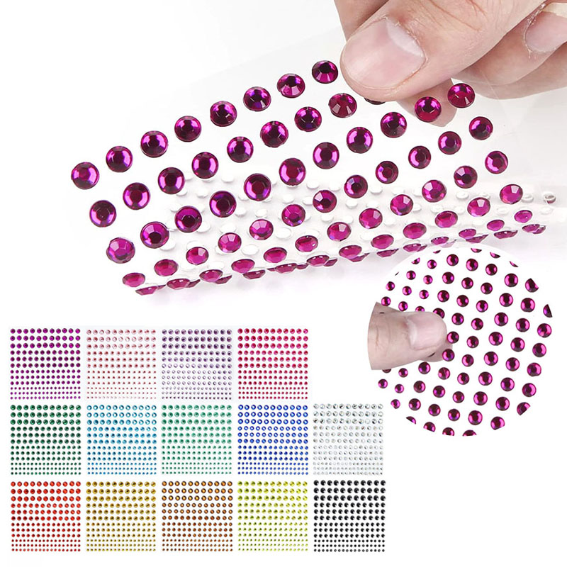 Rhinestone Nail Gem - Self Adhesive Rhinestone อัญมณีสติกเกอร์สําหรับใบหน้าเล็บแต่งหน้าเทศกาล Bling อัญมณีสติกเกอร์ต่างหูเด็ก
