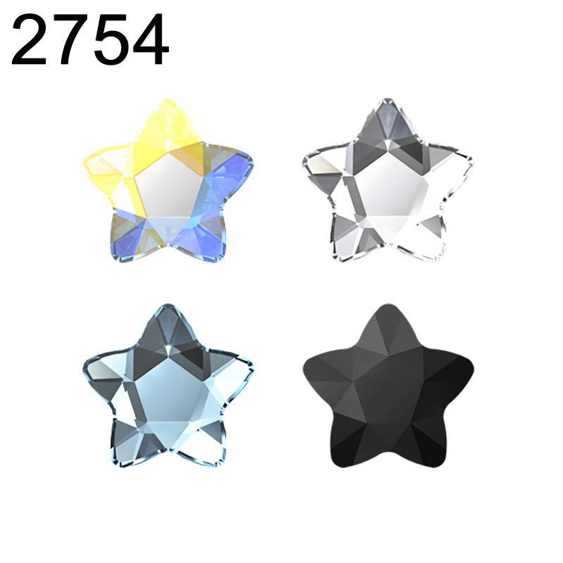 Rhinestone Nail Gem - ของแท้ 2754 Star ดอกไม้แบนไม่มี Hotfix จากออสเตรียหลวมลูกปัด