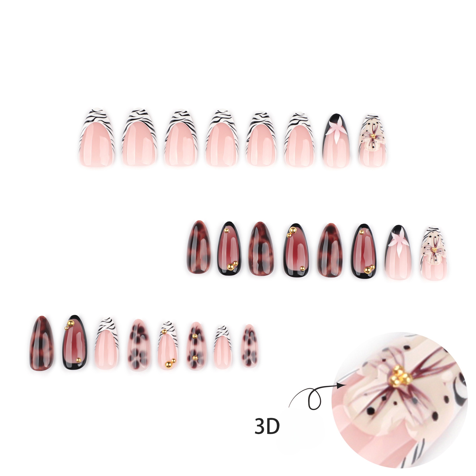 เล็บปลอมลายม้าลายฝรั่งเศส 24 ช - Nail Art Zebra บทวิจารณ์และราคา