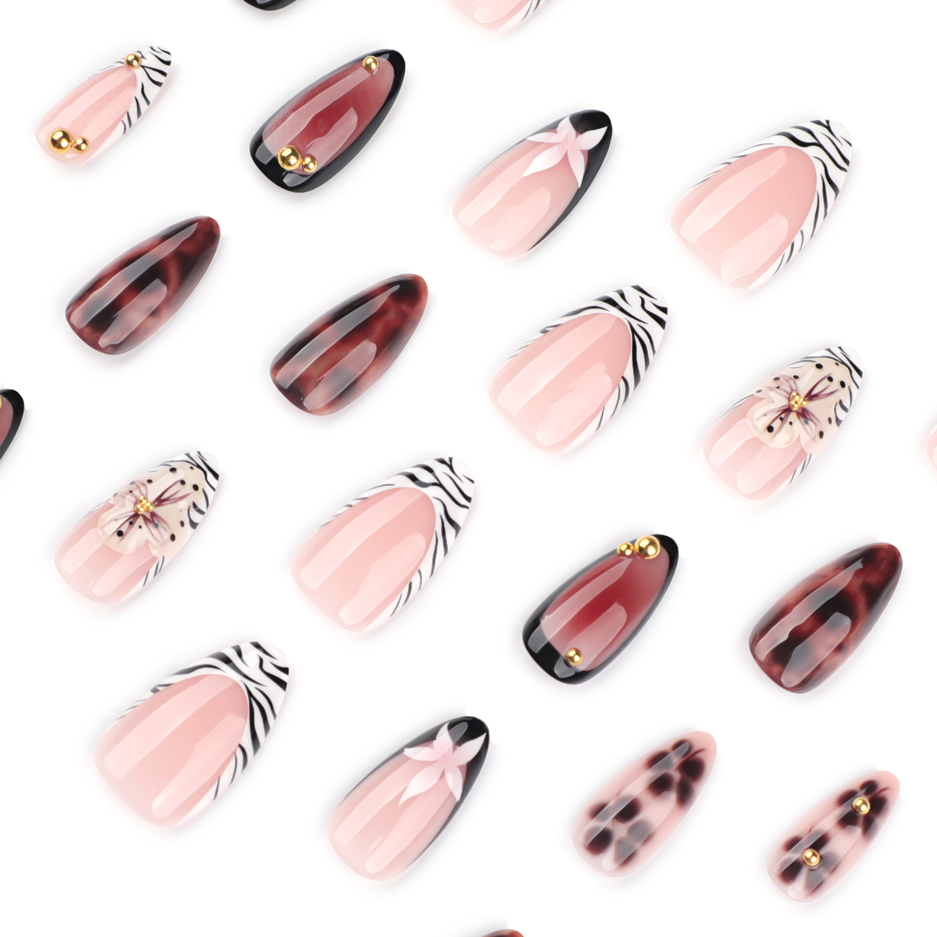 เล็บปลอมลายม้าลายฝรั่งเศส 24 ช - Nail Art Zebra บทวิจารณ์และราคา