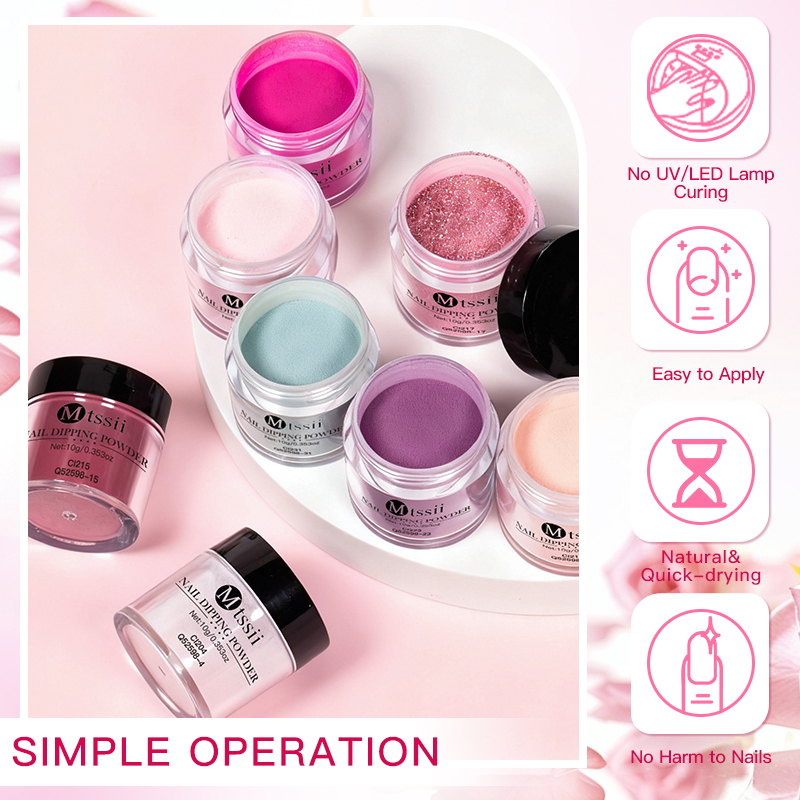 ชุดผงทำเล็บแบบจุ่ม 10 ชิ้น/ชุด - Nail Glitter Chrome บทวิจารณ์และราคา