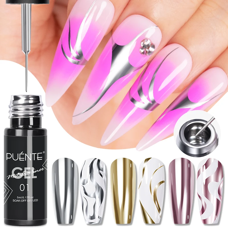 5ml Golden Silvery METALLIC ภา - Nail Art Chrome บทวิจารณ์และราคา