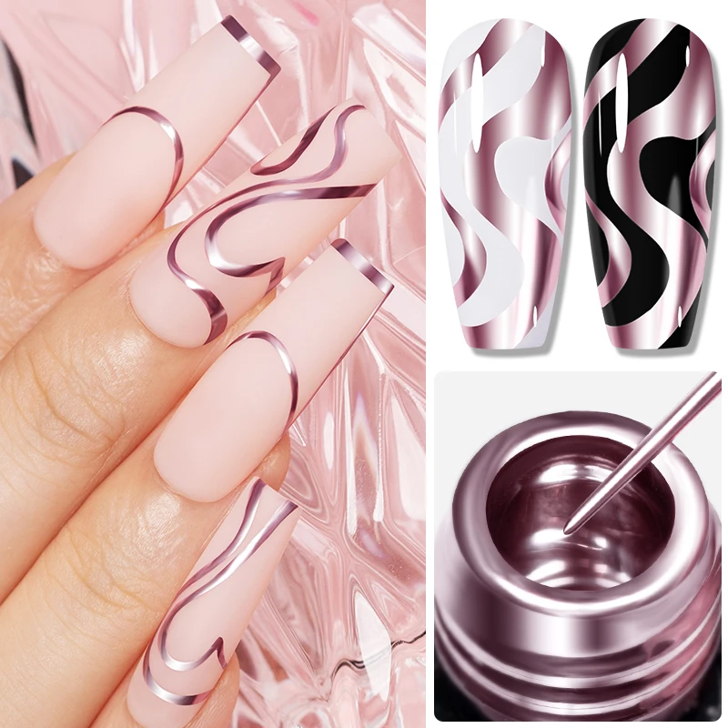 5ml Golden Silvery METALLIC ภา - Nail Art Chrome บทวิจารณ์และราคา
