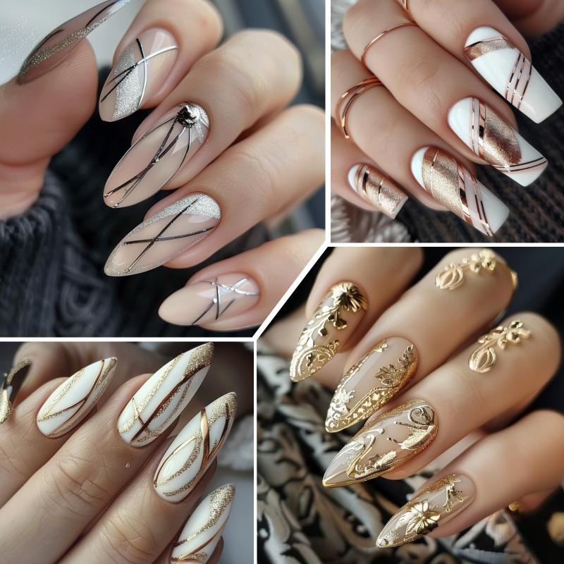 เจลไลเนอร์สีเมทัลลิกทองเงิน ทา - Nail Art Chrome บทวิจารณ์และราคา