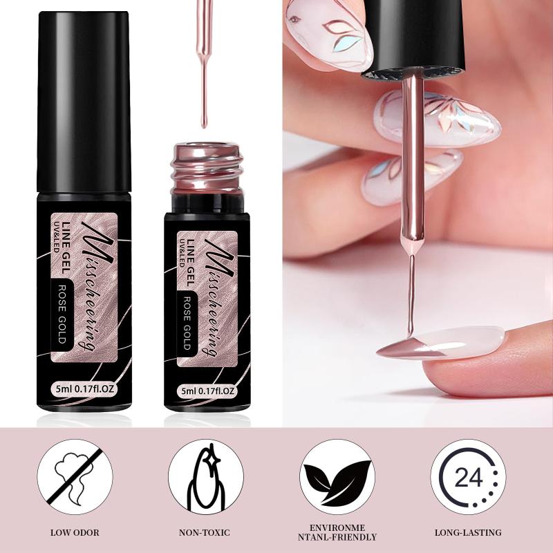 เจลไลเนอร์สีเมทัลลิกทองเงิน ทา - Nail Art Chrome บทวิจารณ์และราคา