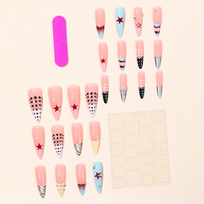 เล็บปลอมแบบกดติด 24 ชิ้น ทรงสต - Nail Art Zebra บทวิจารณ์และราคา