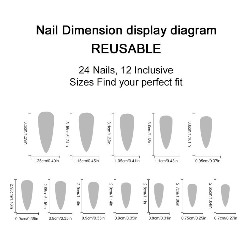 เล็บปลอมแบบกดติด 24 ชิ้น ทรงสต - Nail Art Zebra บทวิจารณ์และราคา