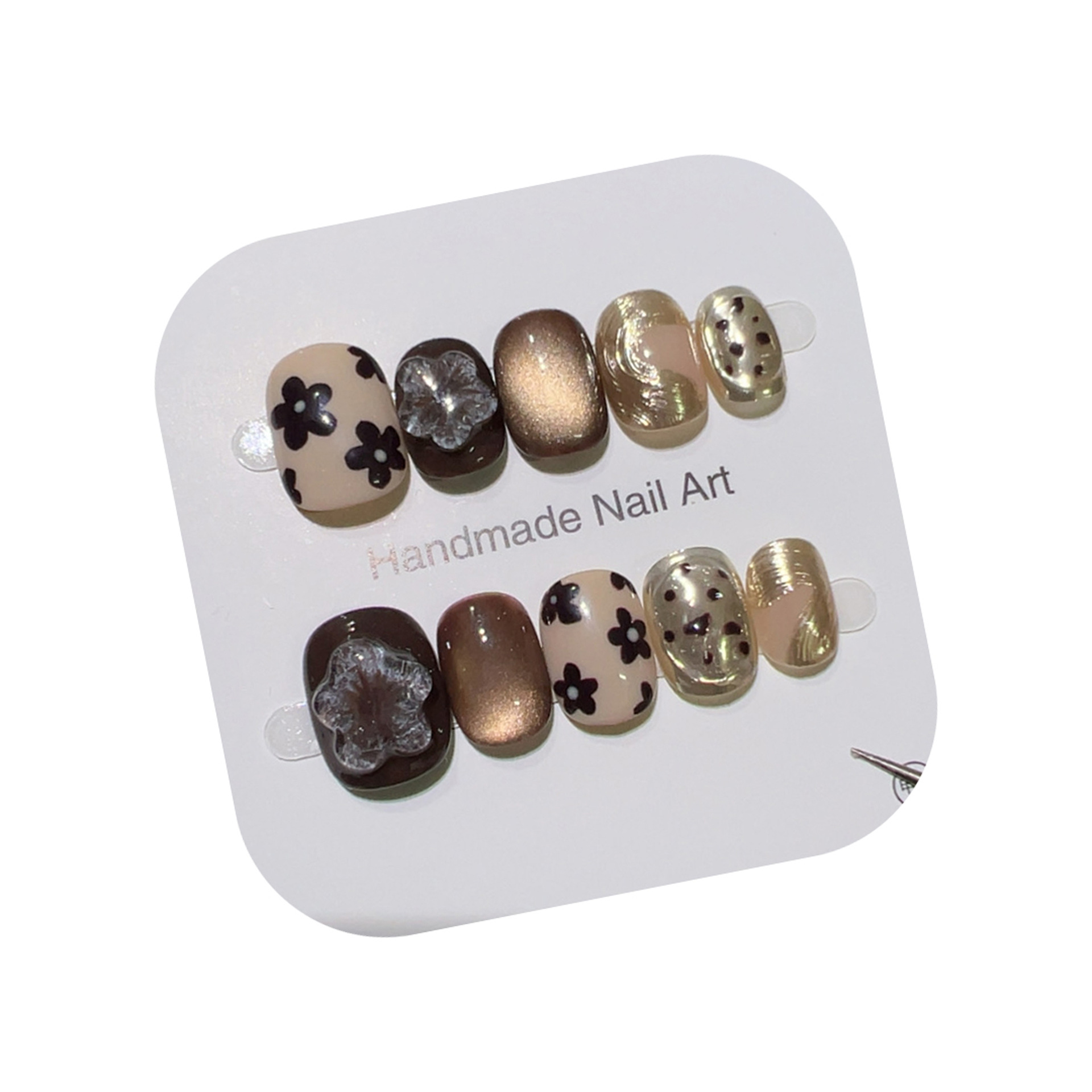 เล็บปลอมทำมือ 10 ชิ้น แบบกดติด - Nail Art Full Cat Eye บทวิจารณ์และราคา