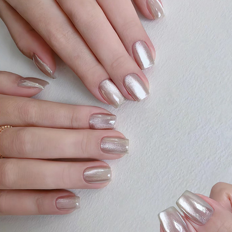 เล็บปลอมแบบสั้น30ชิ้นปลายเล็บแ - Nail Art Full Cat Eye บทวิจารณ์และราคา