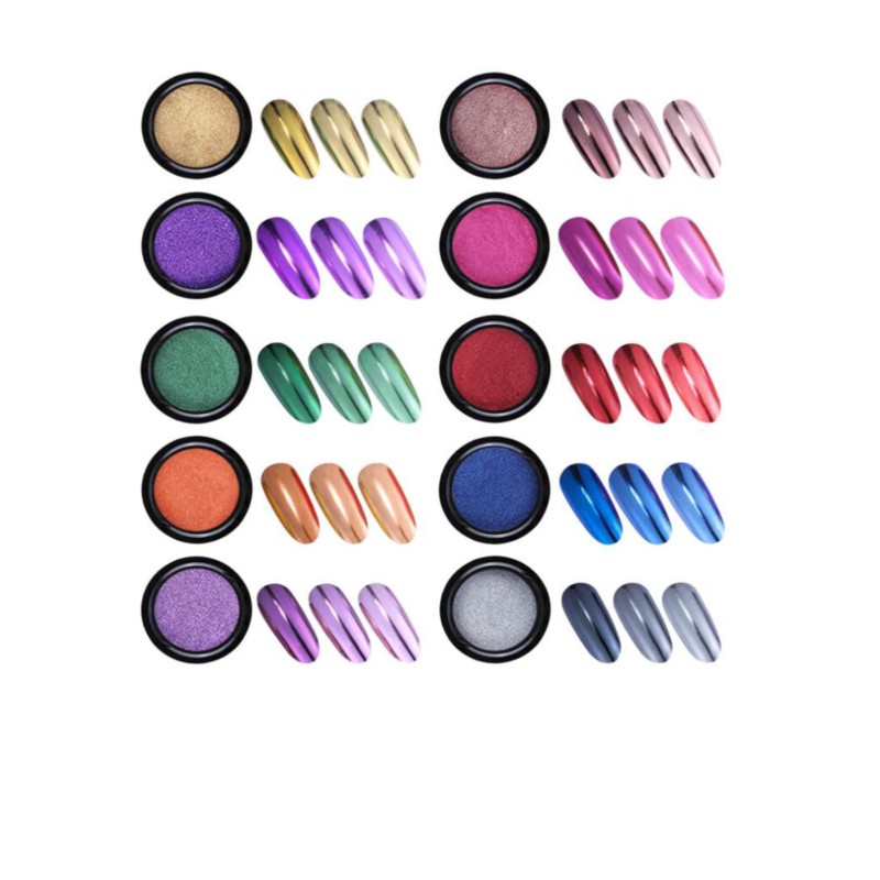 1Pc 19สีเล็บ Glitter Mirror Po - Nail Glitter Chrome บทวิจารณ์และราคา