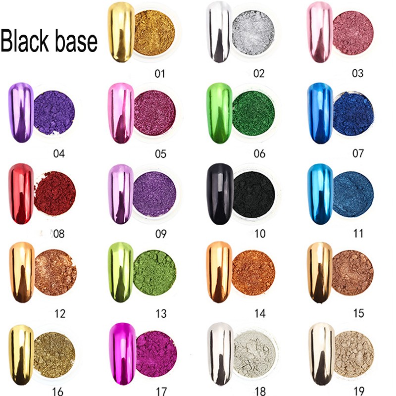 1Pc 19สีเล็บ Glitter Mirror Po - Nail Glitter Chrome บทวิจารณ์และราคา