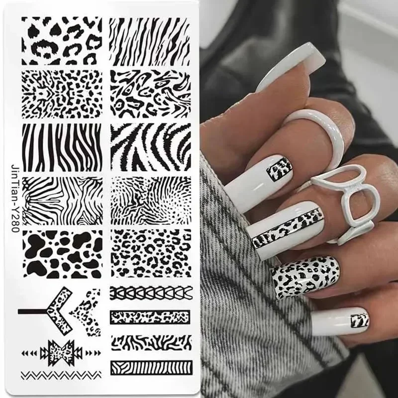 Tiger Zebra Leopard พิมพ์แผ่นป - Nail Art Zebra บทวิจารณ์และราคา