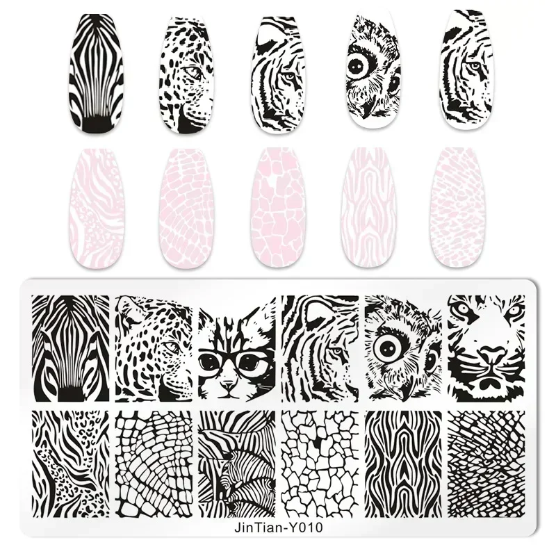 Tiger Zebra Leopard พิมพ์แผ่นป - Nail Art Zebra บทวิจารณ์และราคา