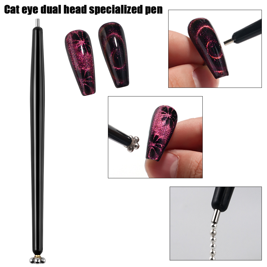 ปากกาแม่เหล็กสองหัวสำหรับเพ้นท - Nail Art Full Cat Eye บทวิจารณ์และราคา