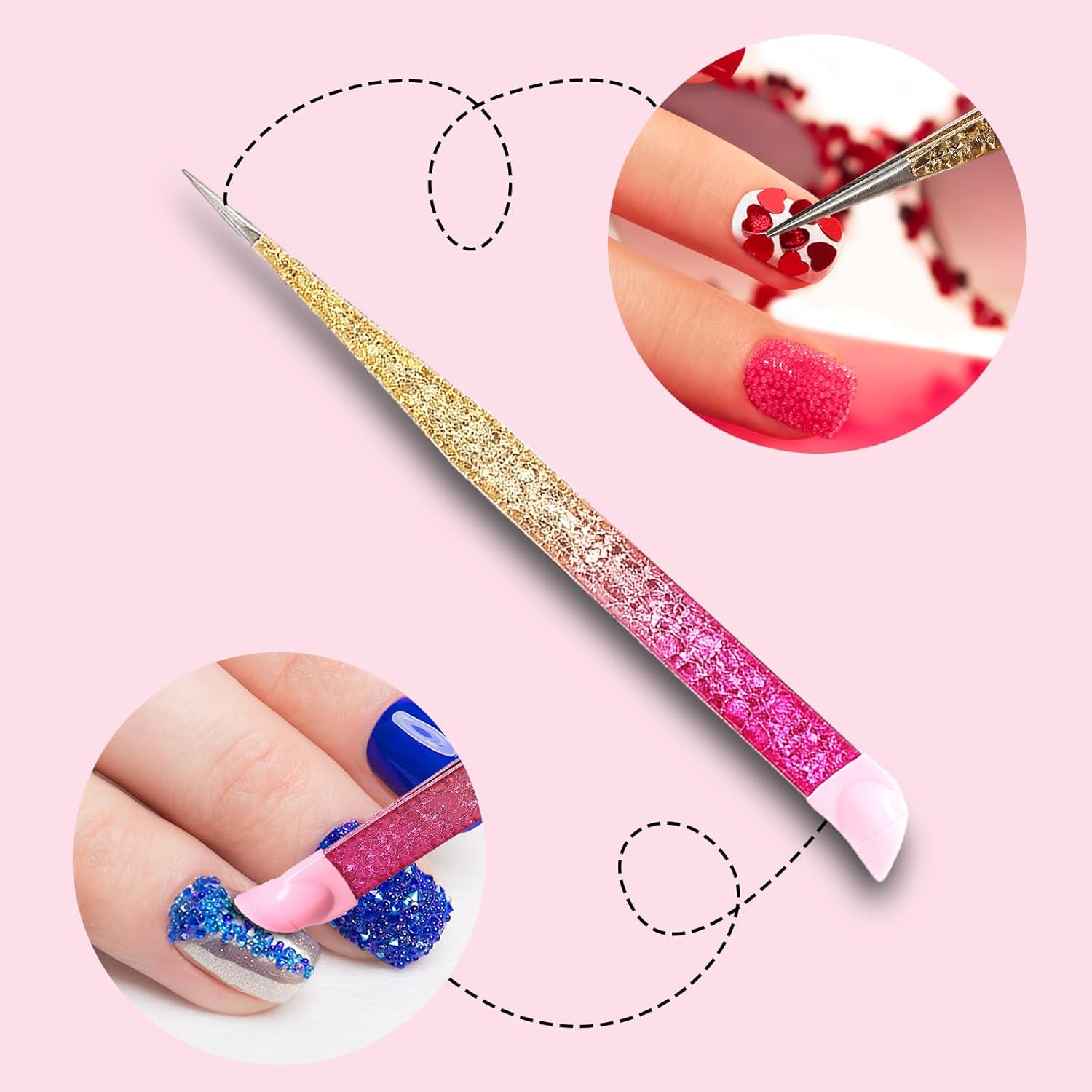 Double Ended Nail Art แหนบสแตน - Rhinestone Nail Gem บทวิจารณ์และราคา