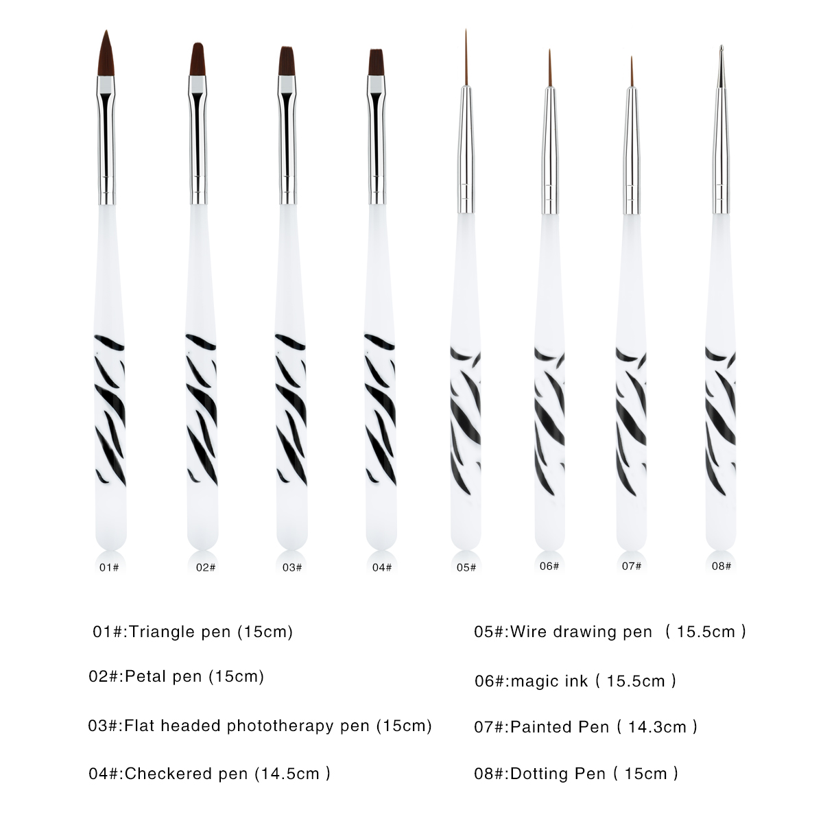 Zebra Handle ชุดแปรงเล็บสําหรั - Nail Art Zebra บทวิจารณ์และราคา