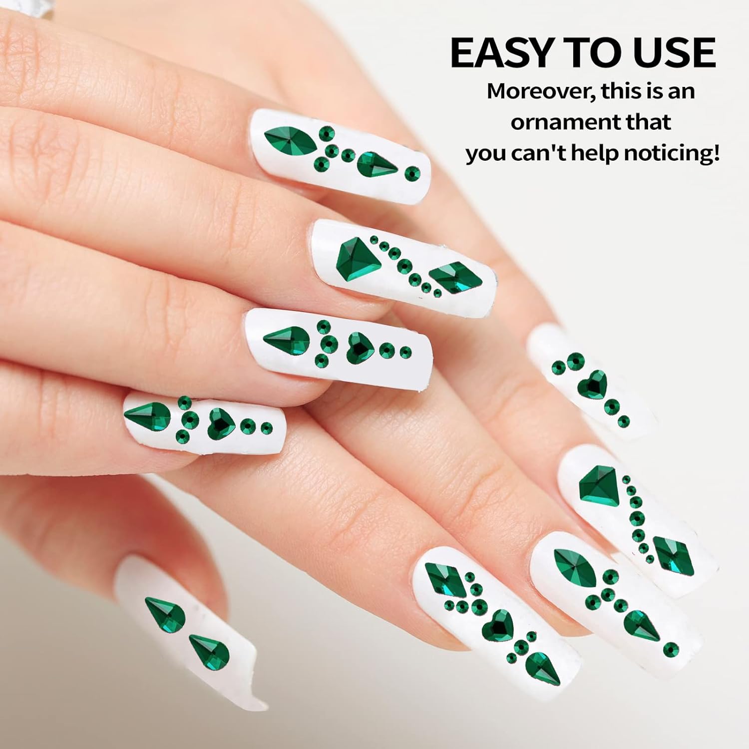 12 กริด Emerald Flatback เล็บ  - Nail Art Emerald Green บทวิจารณ์และราคา