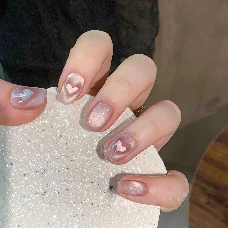 เล็บปลอมแบบกดติด 10 ชิ้น ทำมือ - Nail Art Full Cat Eye บทวิจารณ์และราคา