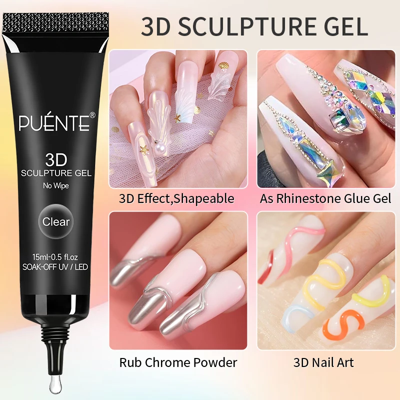 15ML 3D No Wipe ประติมากรรมเจล - Nail Art Chrome บทวิจารณ์และราคา