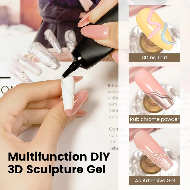 15ML 3D No Wipe ประติมากรรมเจล - Nail Art Chrome บทวิจารณ์และราคา
