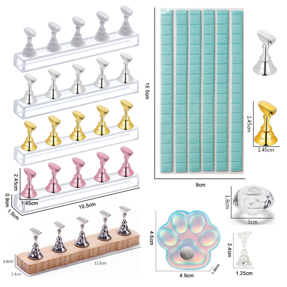 ที่ยึดเล็บหมากรุกแม่เหล็ก5ชิ้น - Nail Art Rose Gold บทวิจารณ์และราคา