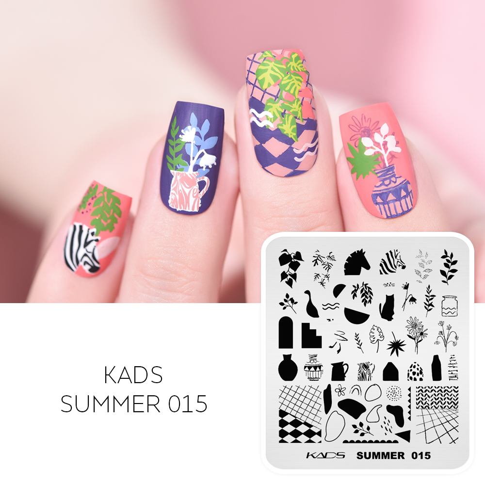 KADS ฤดูร้อน015เล็บแผ่นแจกันดอ - Nail Art Zebra บทวิจารณ์และราคา