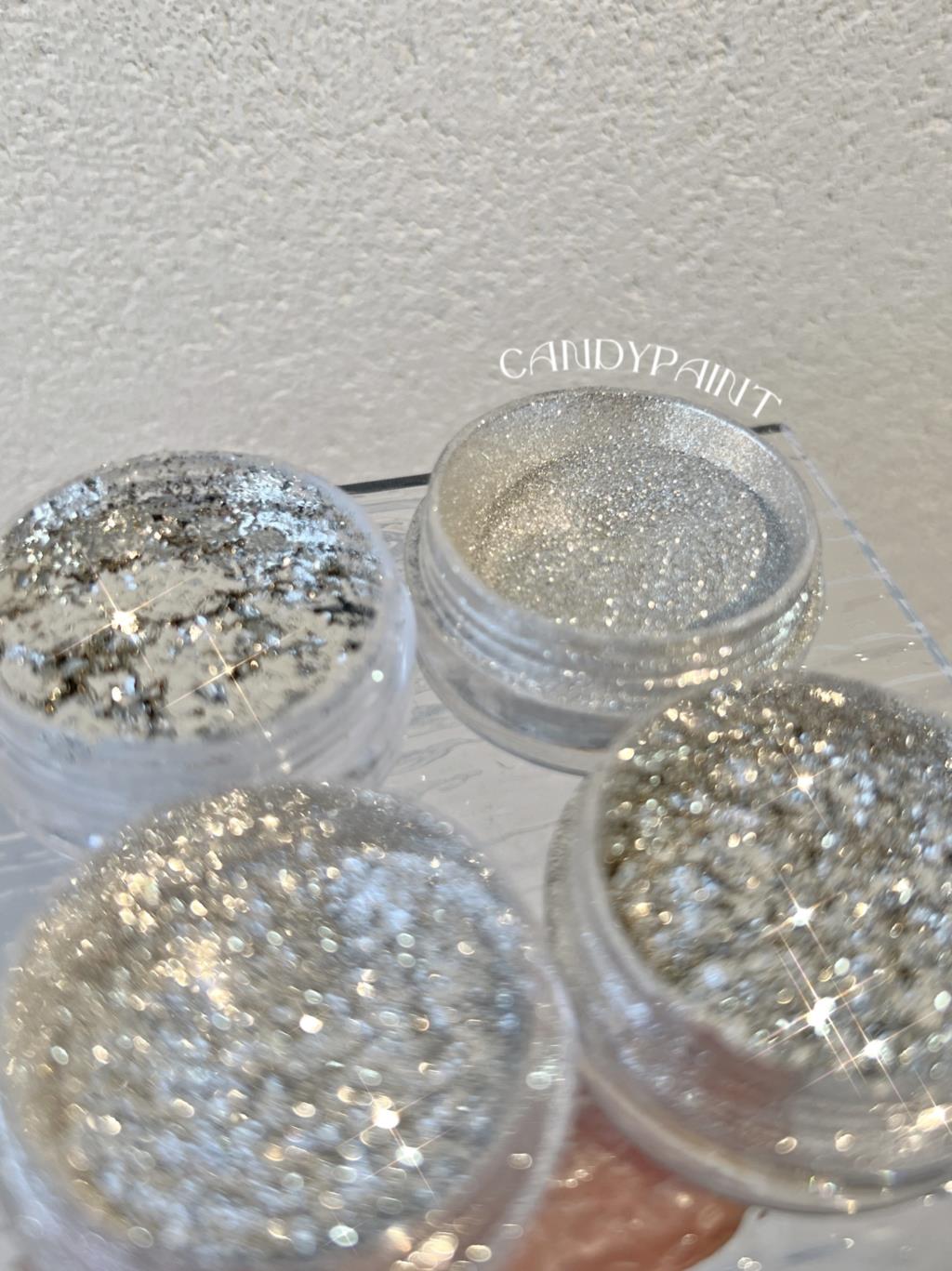 ผงสีเล็บชุบโครเมี่ยมสีเงิน/ผงส - Nail Glitter Chrome บทวิจารณ์และราคา