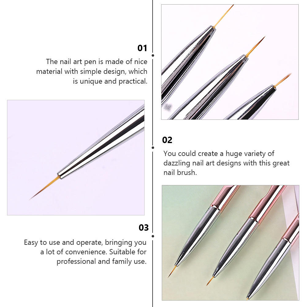ชุดปากกาเพ้นท์เล็บ 3 ชิ้น น้ำห - Nail Art Rose Gold บทวิจารณ์และราคา
