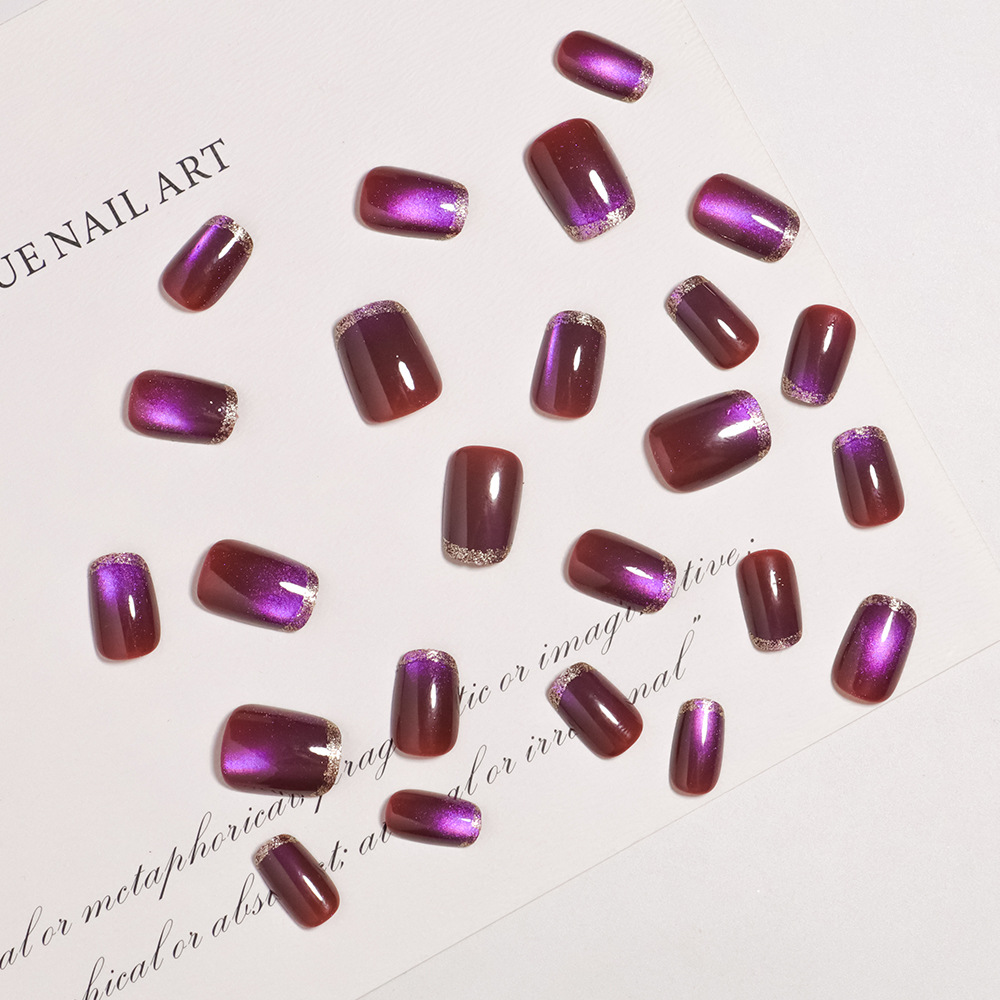 เล็บปลอมทรงสั้นทรงเหลี่ยมสำหรั - Nail Art Full Cat Eye บทวิจารณ์และราคา