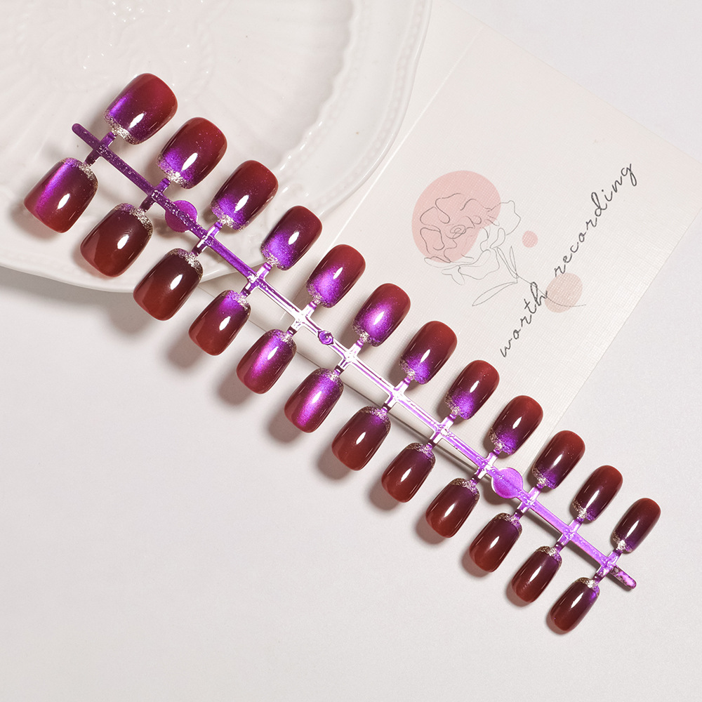 เล็บปลอมทรงสั้นทรงเหลี่ยมสำหรั - Nail Art Full Cat Eye บทวิจารณ์และราคา
