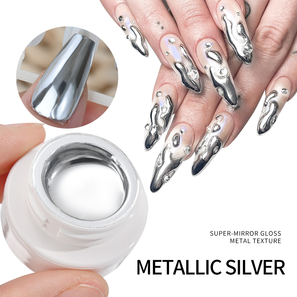 กระจกเมทัลลิคเล็บเจลกึ่งถาวรเค - Nail Art Chrome บทวิจารณ์และราคา