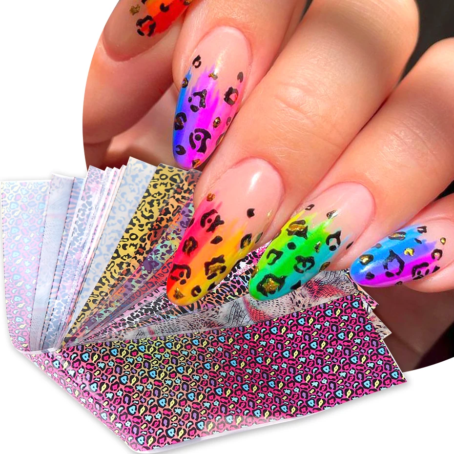 10pcs สีสันเสือดาวพิมพ์เล็บโอน - Nail Art Zebra บทวิจารณ์และราคา