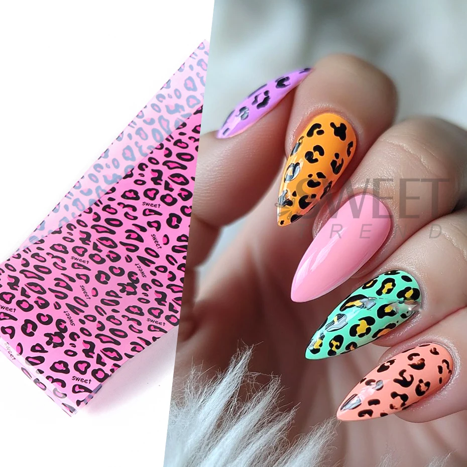 10pcs สีสันเสือดาวพิมพ์เล็บโอน - Nail Art Zebra บทวิจารณ์และราคา