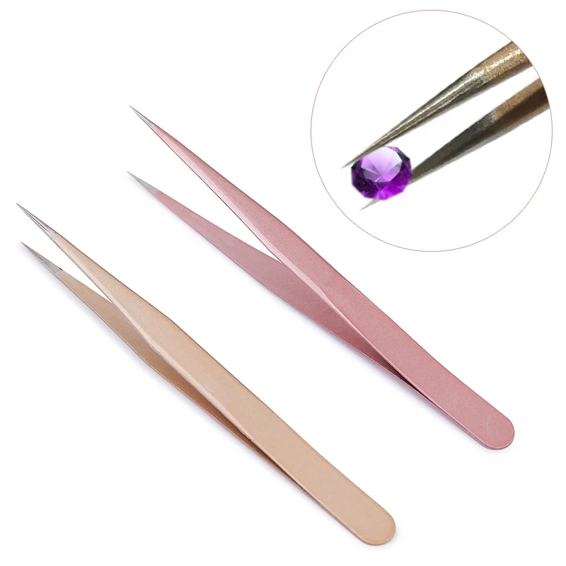 แหนบตรง 1 ชิ้น สีแชมเปญโรสโกลด - Nail Art Rose Gold บทวิจารณ์และราคา