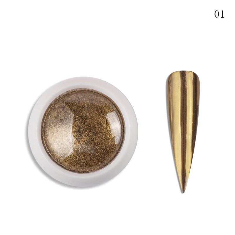 ผงกลิตเตอร์สีทองเงิน 2 กระปุก  - Nail Glitter Chrome บทวิจารณ์และราคา