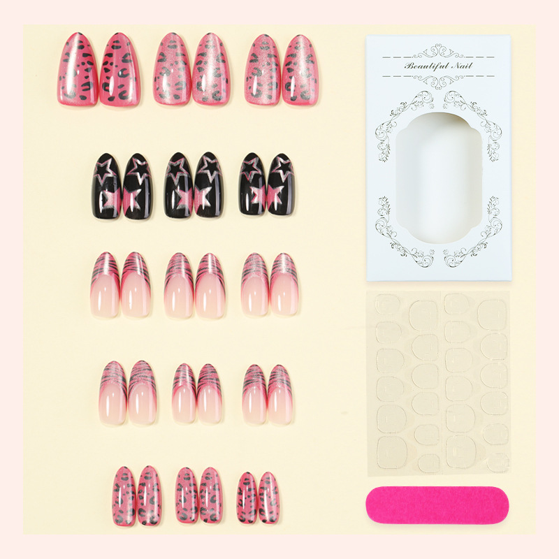 เล็บปลอมลายเส้นและดาว 24 ชิ้น  - Nail Art Full Cat Eye บทวิจารณ์และราคา