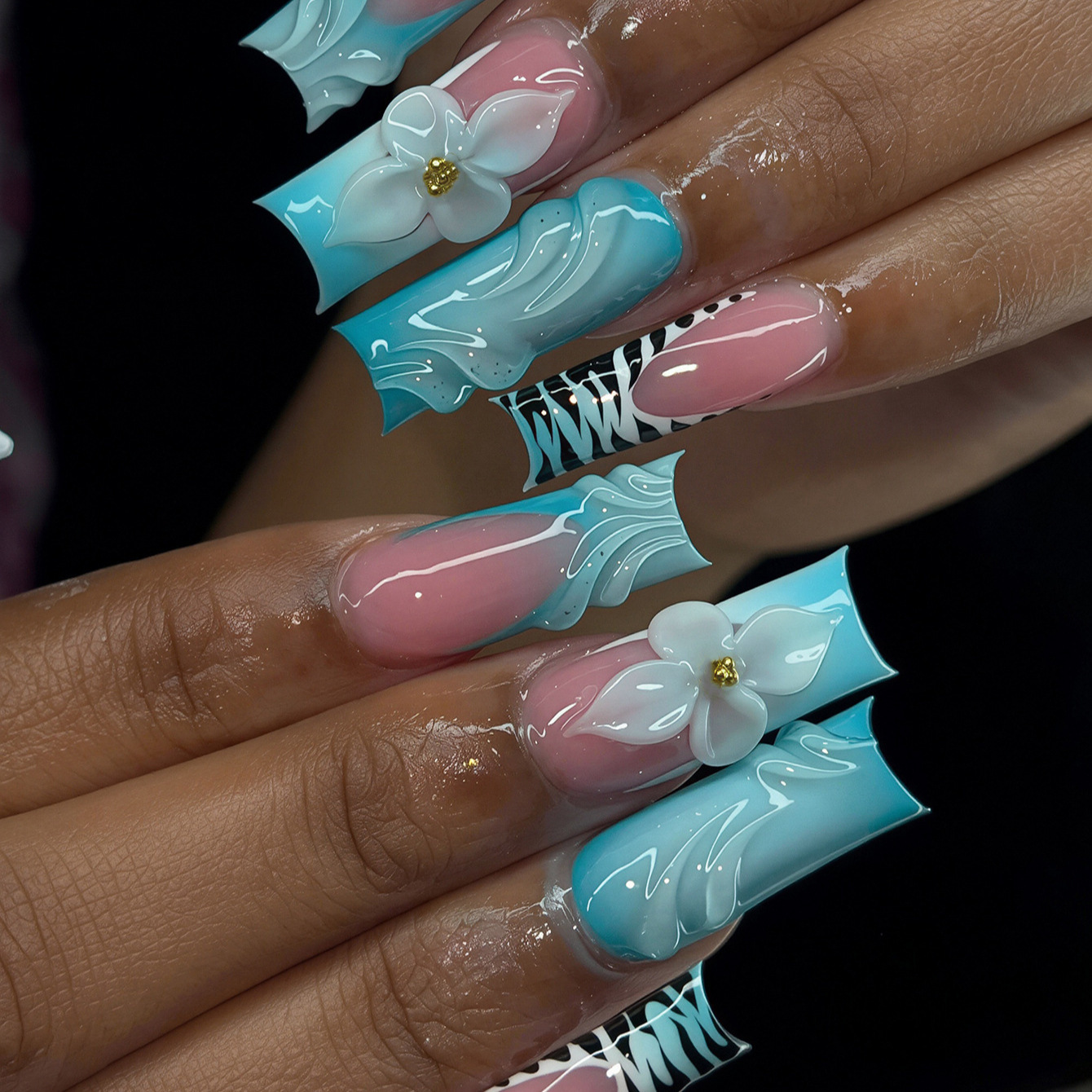 24 ชิ้น เล็บปลอมสไตล์ฝรั่งเศสส - Nail Art Zebra บทวิจารณ์และราคา