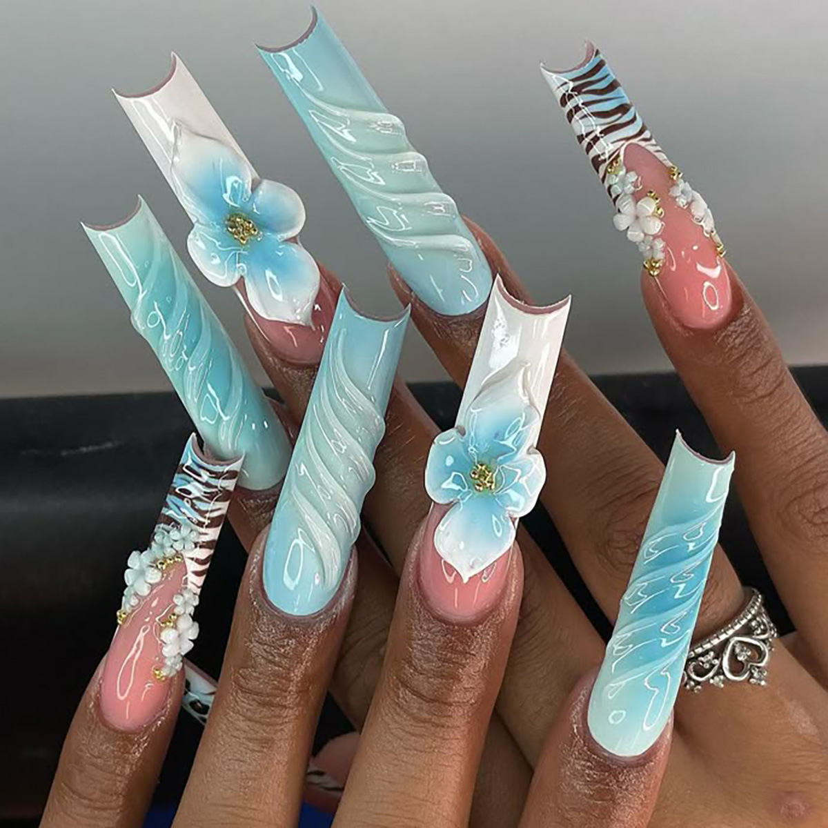 24 ชิ้น เล็บปลอมสไตล์ฝรั่งเศสส - Nail Art Zebra บทวิจารณ์และราคา