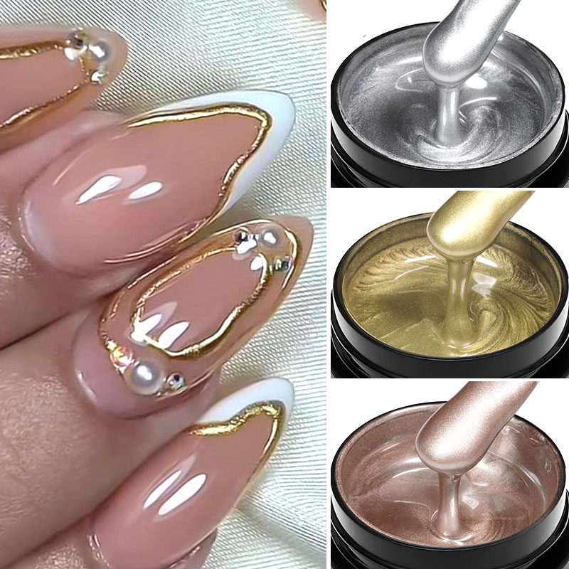 เจลเพ้นท์เล็บโลหะ 8 มล. ไม่ต้อ - Nail Art Rose Gold บทวิจารณ์และราคา