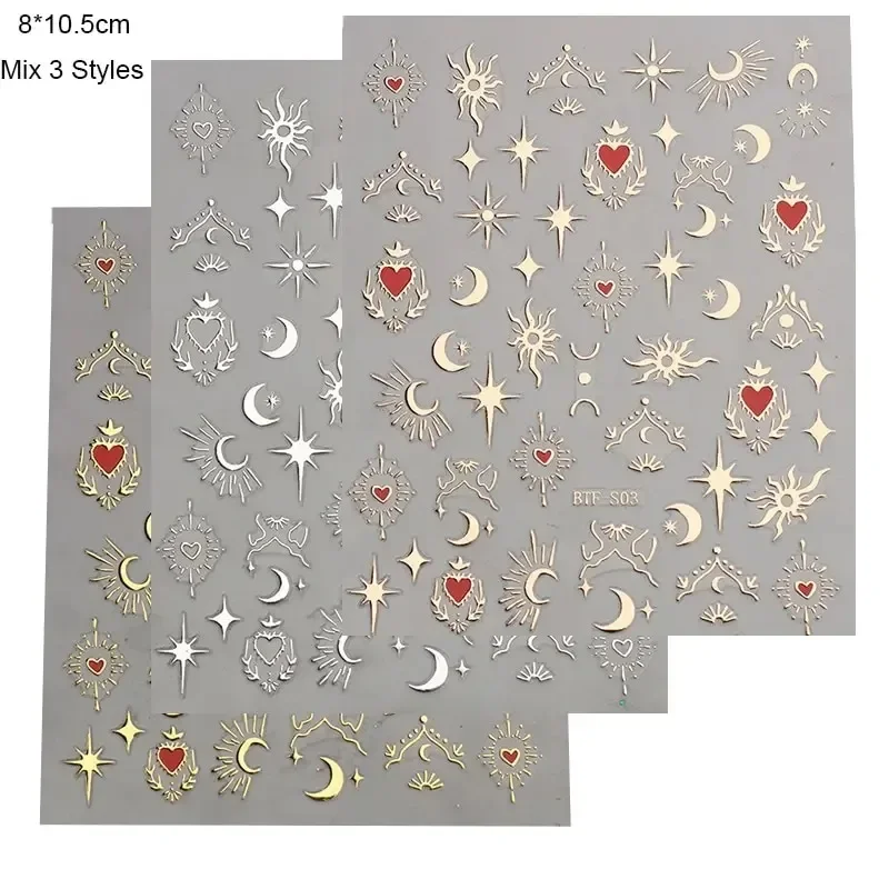 3 sheets1 แพ็ค,สติกเกอร์ 3D,เล - Nail Art Rose Gold บทวิจารณ์และราคา
