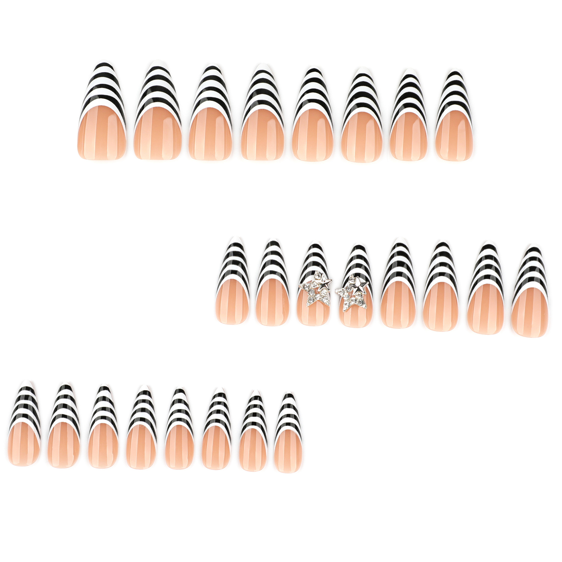 เล็บปลอมลายม้าลายขาวดำ 24 ชิ้น - Nail Art Zebra บทวิจารณ์และราคา