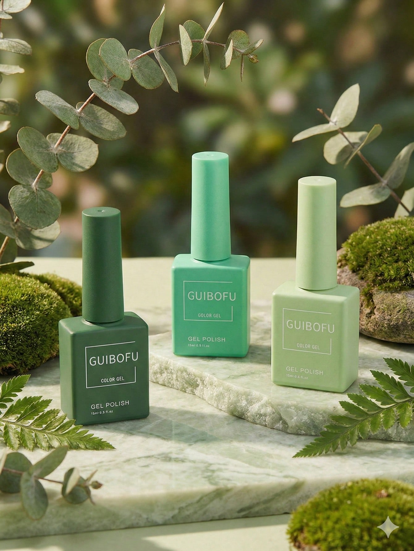 3 ชิ้น/ชุด เจลทาเล็บสีเขียวป่า - Nail Art Emerald Green บทวิจารณ์และราคา
